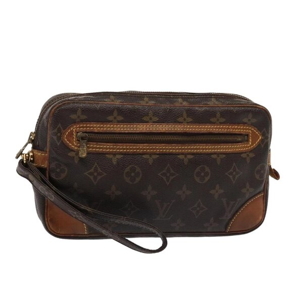 LOUIS VUITTON Monogram Marly Dragonne GM Clutch Bag M51825 LV Auth 81133 - Picture 1 of 15